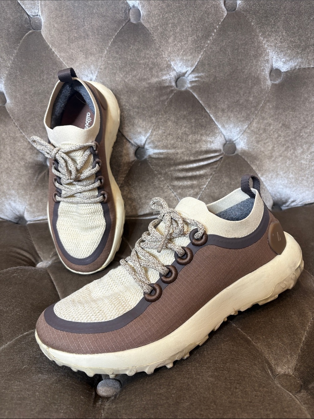 allbirds Trail Sneakers in Brown & Cream